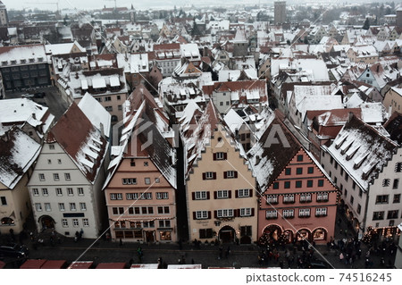 Rothenburg landscape at the Christmas market 74516245