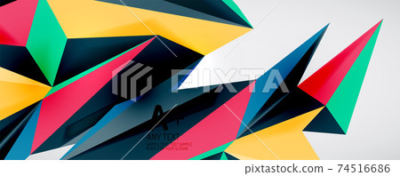 Vector triangle geometric backgrounds. Low poly 3d shape on light backdrop. Vector illustration for covers, banners, flyers and posters and other designs Vector triangle geometric backgrounds. Low poly 3d shape on light backdrop. Vector illustration for covers, banners, flyers and posters and other designs 74516686