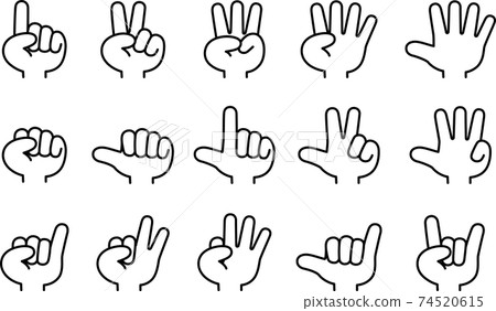 索引和手勢的插圖 74520615
