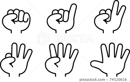 Illustration of index and hand sign Illustration of index and hand sign 74520616
