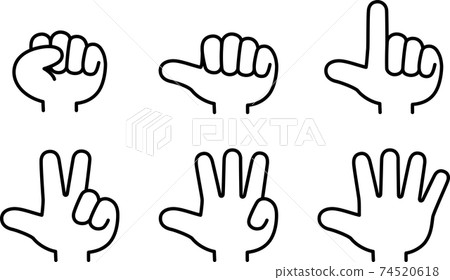 Illustration of index and hand sign - Stock Illustration [74520618] - PIXTA