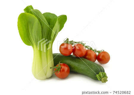 Chinese cabbage, courgette and cherry tomato twig Chinese cabbage, courgette and cherry tomato twig 74520682