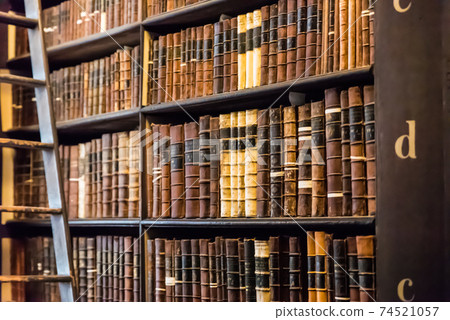 Image of an old European library 74521057