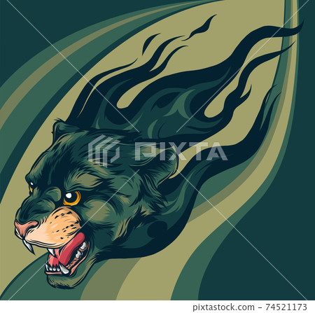 head Jaguar with Flame Tattoo vector illustration head Jaguar with Flame Tattoo vector illustration 74521173