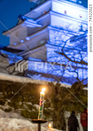 圖片蠟燭和敦賀城堡（會津若松城堡） 74522023
