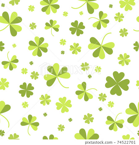 St Patrick's Day background. Seamless shamrock pattern. Ireland symbol pattern. Vector illustration 74522701
