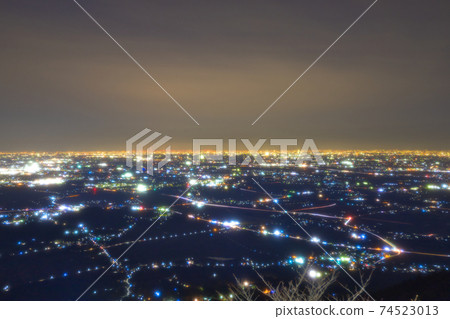 <Ibaraki Prefecture> Night view of the Kanto Plain seen from the summit of Tsukuba <Ibaraki Prefecture> Night view of the Kanto Plain seen from the summit of Tsukuba 74523013