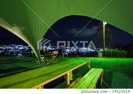 Night view and tent Night view and tent 74523014