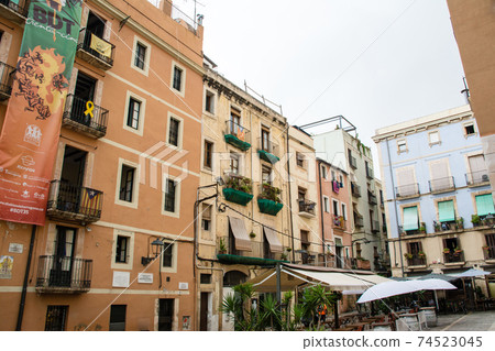 Cityscape of Tarragona, a suburb of Barcelona, Spain Light brown wall building Cityscape of Tarragona, a suburb of Barcelona, Spain Light brown wall building 74523045