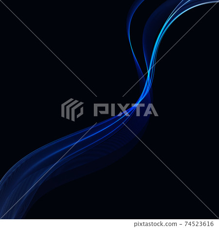 Blue smoke on black background Wave transparent - Stock Illustration ...