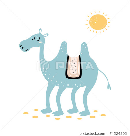 vector illustration of cute camel isolated on white vector illustration of cute camel isolated on white 74524203