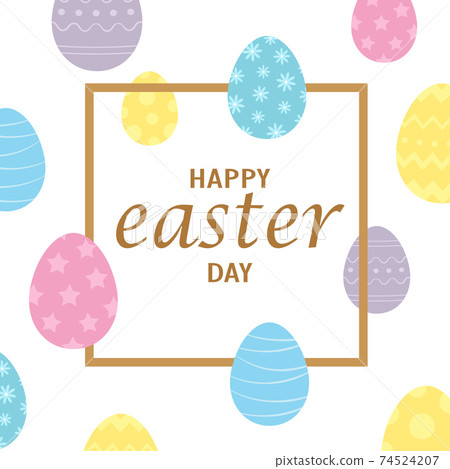 easter frame with colors eggs isolated on white easter frame with colors eggs isolated on white 74524207