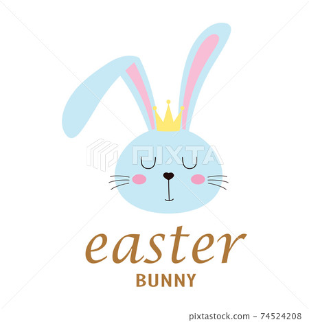 easter card with face of bunny isolated on white easter card with face of bunny isolated on white 74524208