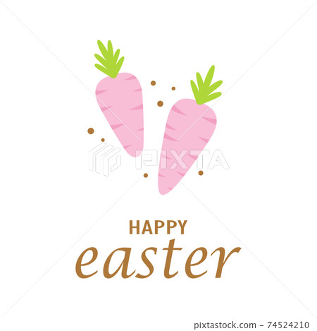 easter card with cute carrots isolated on white easter card with cute carrots isolated on white 74524210