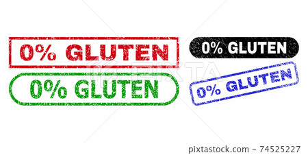 0% GLUTEN Rectangle Seals Using Unclean Style - Stock Illustration ...