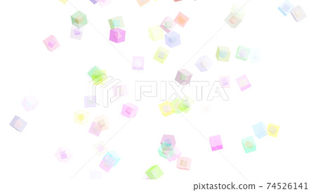 CG Cube A double-structured cube with a large number of rolling cubes inside 74526141