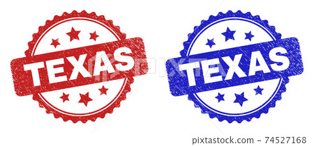 TEXAS Rosette Seals with Distress Style - Stock Illustration [74527168 ...