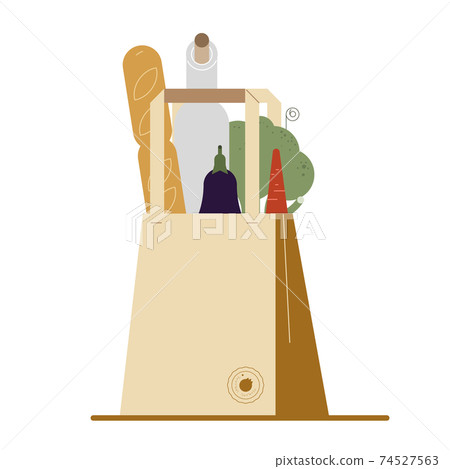 Eco bag with vegetables isolated from white background. Shopping vegan food. Eco bag with vegetables isolated from white background. Shopping vegan food. 74527563