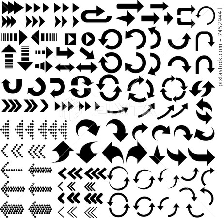 Vector set of simple arrow icons 74529441