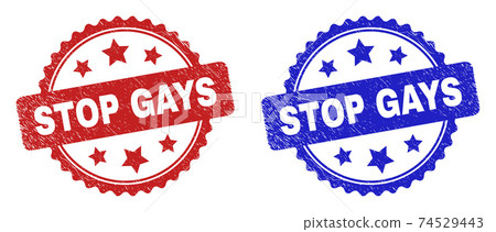STOP GAYS Rosette Seals with Corroded Style STOP GAYS Rosette Seals with Corroded Style 74529443