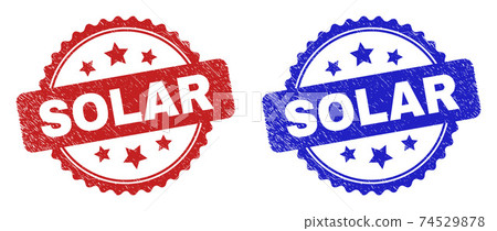 SOLAR Rosette Watermarks with Scratched Surface - Stock Illustration ...