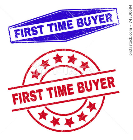 FIRST TIME BUYER Distress Watermarks in Round and Hexagon Shapes FIRST TIME BUYER Distress Watermarks in Round and Hexagon Shapes 74530694
