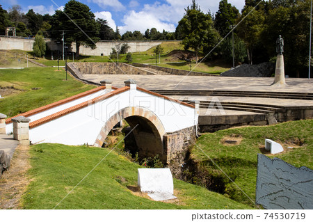 The famous historic Bridge of Boyaca in Colombia. The Colombian independence Battle of Boyaca took place here on August 7, 1819. The famous historic Bridge of Boyaca in Colombia. The Colombian independence Battle of Boyaca took place here on August 7, 1819. 74530719