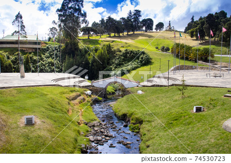 The famous historic Bridge of Boyaca in Colombia. The Colombian independence Battle of Boyaca took place here on August 7, 1819. 74530723
