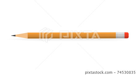 Lead pencils various length on white background. - Stock Illustration