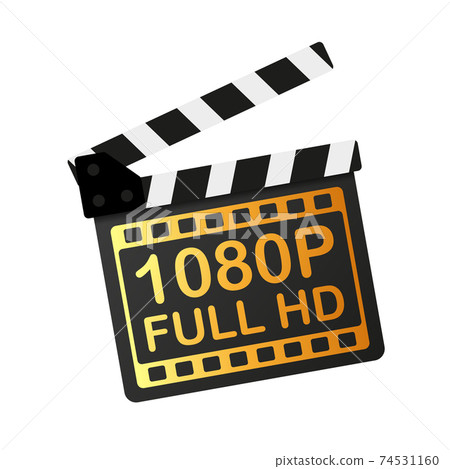 1080p hd. Modern technology signs. Vector illustration symbol Monitor display Label 74531160