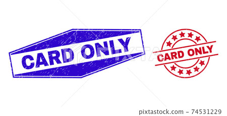 Card Only Labels CARD ONLY Textured Seals in Circle and Hexagon... - Stock Illustration ...