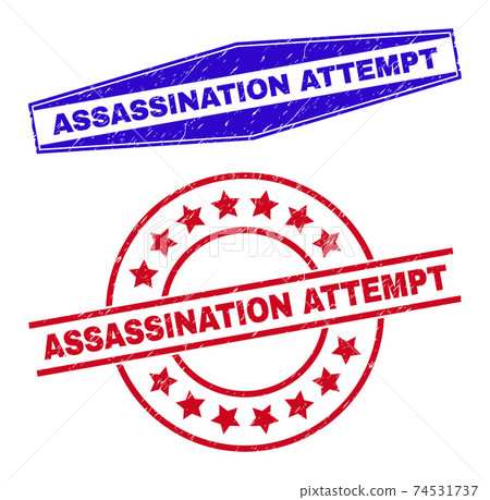 ASSASSINATION ATTEMPT Textured Badges in Round and Hexagonal Forms 74531737