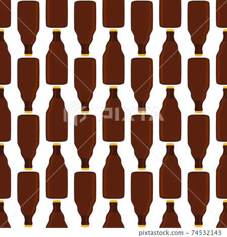 Illustration on theme seamless beer glass bottles with lid for brewery 74532143