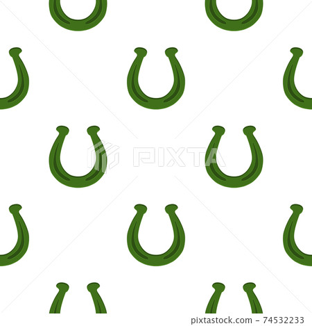 Illustration on theme Irish holiday St Patrick day, seamless horseshoes 74532233