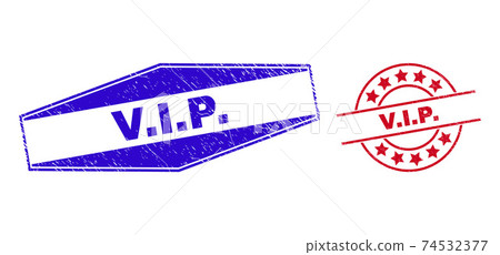 V.I.P. Grunge Watermarks in Circle and Hexagon... - Stock Illustration ...