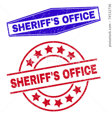 SHERIFF'S OFFICE Corroded Badges in Round and Hexagon Forms SHERIFF'S OFFICE Corroded Badges in Round and Hexagon Forms 74532736