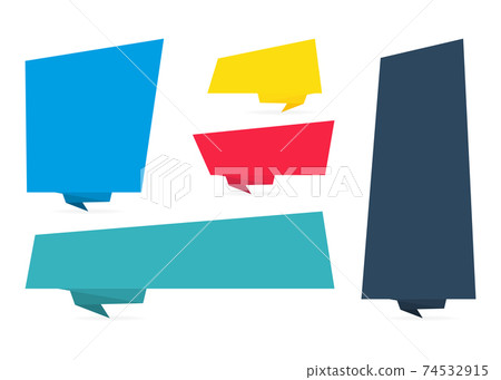 Ribbon banner, colorful ribbons in flat style. 74532915