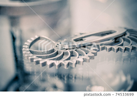 Object printed on metal 3d printer close-up. Object printed on metal 3d printer close-up. 74533699