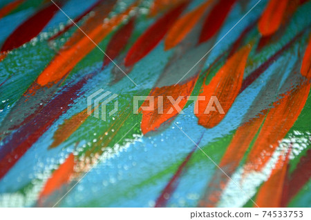 Bright varied background of colored lines of brush strokes made with paint 74533753