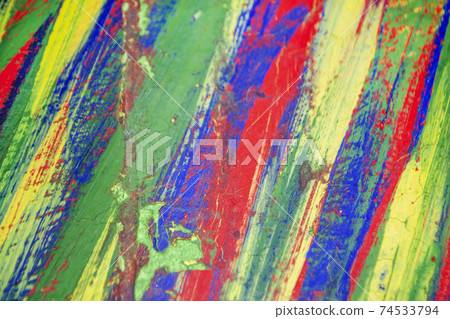 Background from different strokes of red, yellow, green and blue paint Background from different strokes of red, yellow, green and blue paint 74533794