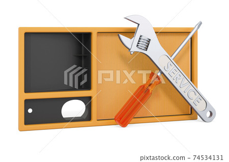 Service and repair of air filter, 3D rendering Service and repair of air filter, 3D rendering 74534131