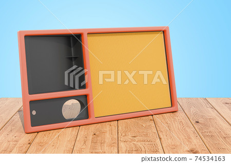 Air filter for car on the wooden planks, 3D rendering Air filter for car on the wooden planks, 3D rendering 74534163