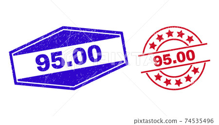 95.00 Unclean Stamps in Round and Hexagon Shapes - Stock Illustration ...