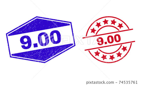 9.00 Rubber Watermarks in Round and Hexagonal... - Stock Illustration ...