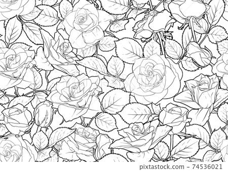 Seamless pattern with roses flowers. Seamless pattern with roses flowers. 74536021