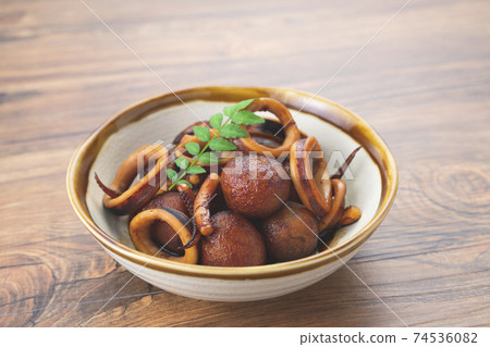 Delicious squid and taro simmered sweet and spicy Delicious squid and taro simmered sweet and spicy 74536082