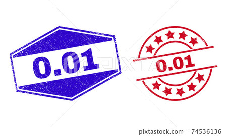 0.01 Textured Stamps in Round and Hexagon Shapes 74536136