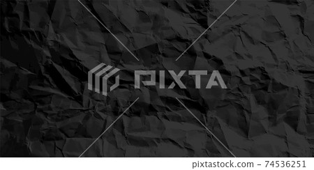 Black crumpled paper texture pattern. Rough grunge old blank. Vector abstract background. Black crumpled paper texture pattern. Rough grunge old blank. Vector abstract background. 74536251