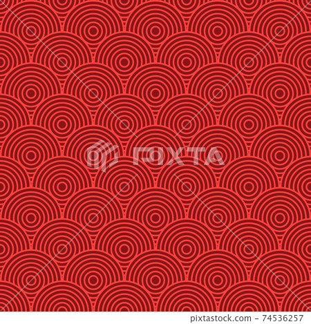 Japanese seamless round pattern. Traditional Chinese texture. Oriental New Year background. Vector 74536257