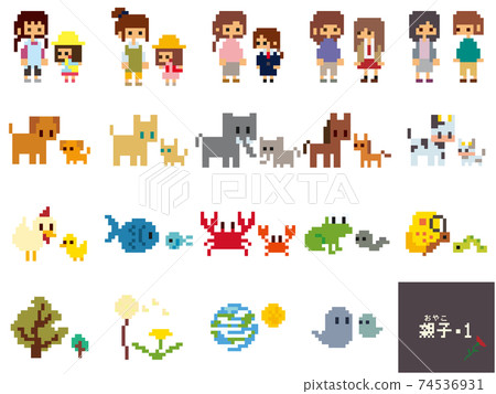 Material illustration of parent and child ・ 1 Material illustration of parent and child ・ 1 74536931